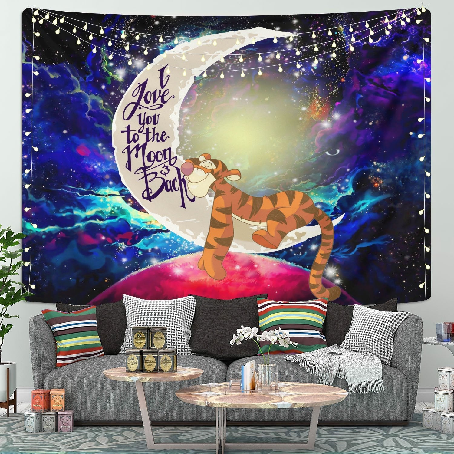 Tiger Moon And Back Tapestry Room Decor Nearkii