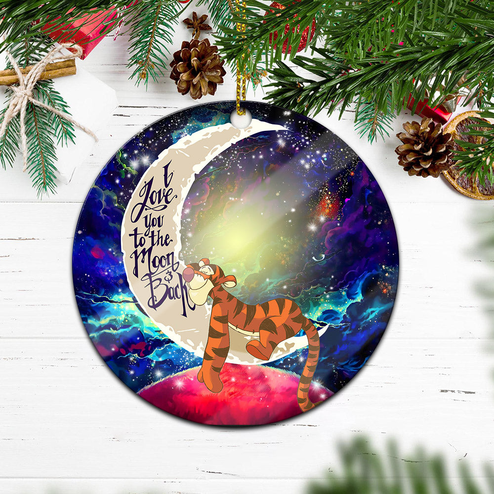 Tiger Winnie The Pooh Love You To The Moon Galaxy Mica Circle Ornament Perfect Gift For Holiday Nearkii