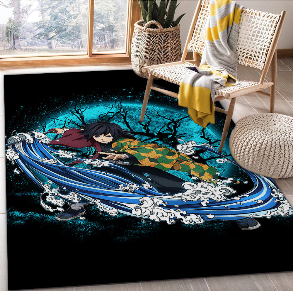 Tomioka Giyuu Demon Slayer Moonlight Area Carpet Rug Home Decor Bedroom Living Room Decor Nearkii