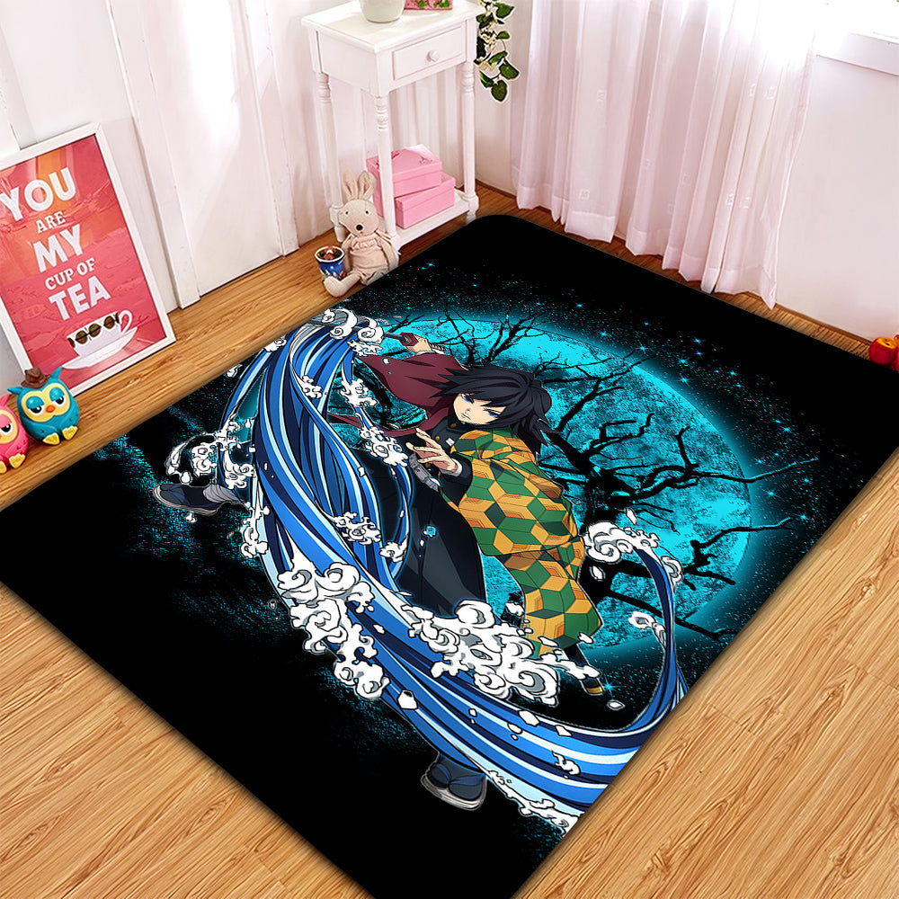 Tomioka Giyuu Demon Slayer Moonlight Area Carpet Rug Home Decor Bedroom Living Room Decor Nearkii