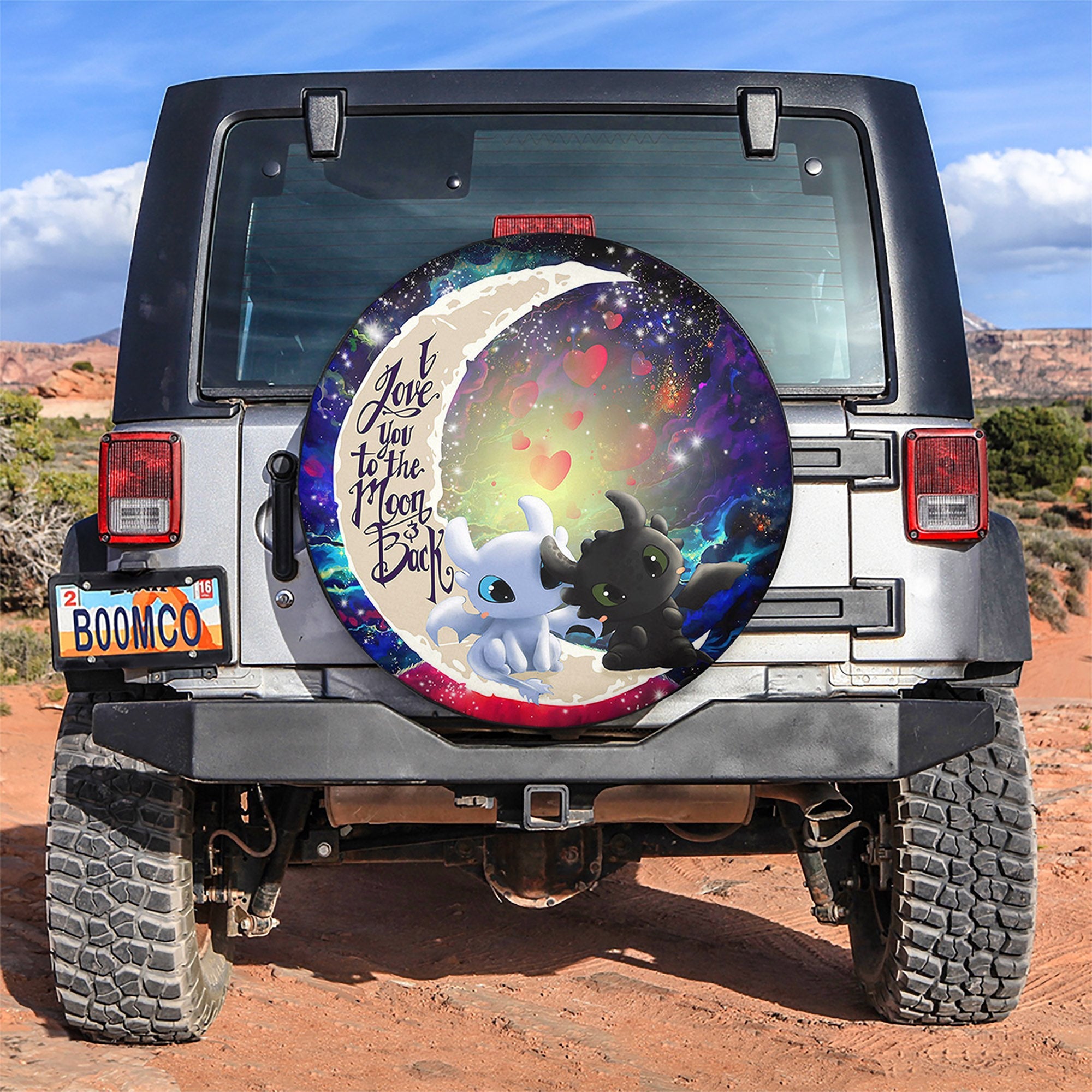 Toothless Light Fury Night Fury Love You To The Moon Galaxy Spare Tire Covers Gift For Campers Nearkii