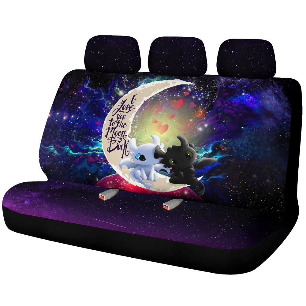 Toothless Light Fury Night Fury Love You To The Moon Galaxy Premium Custom Car Back Seat Covers Decor Protectors Nearkii