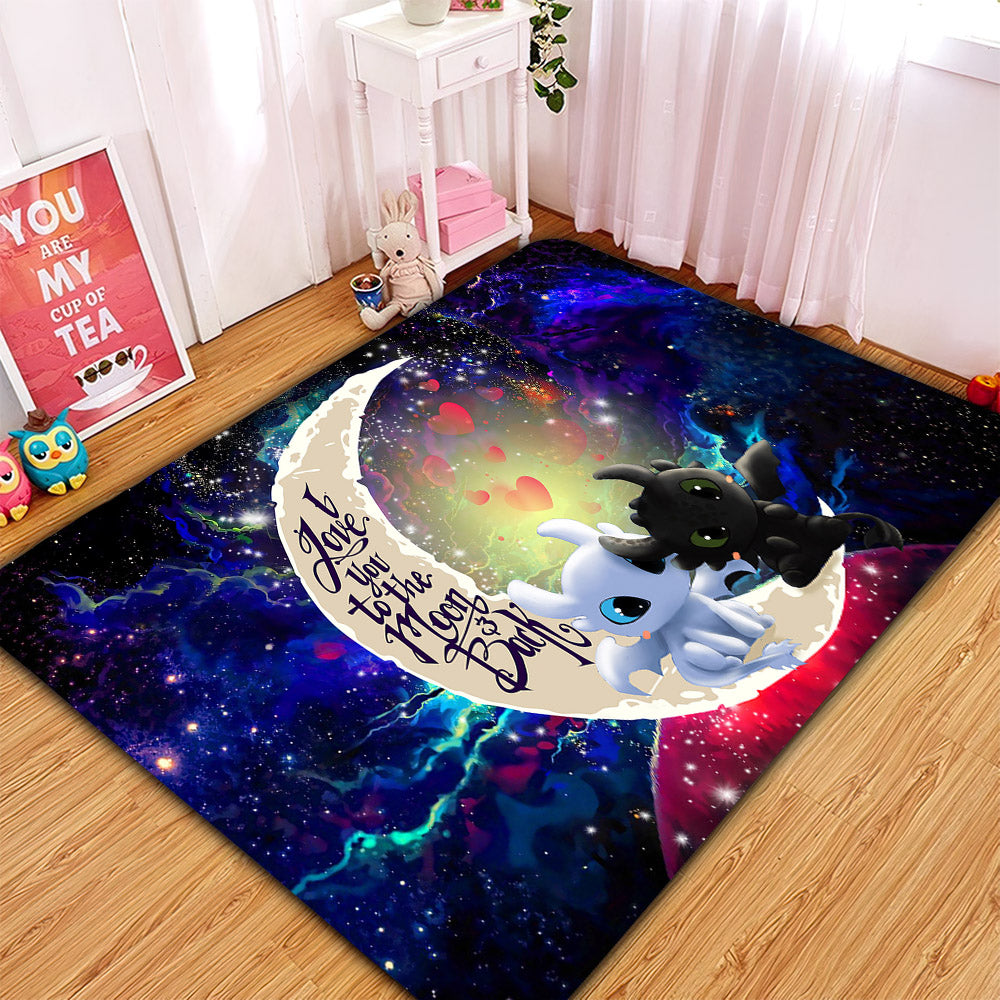 Toothless Light Fury Night Fury Love You To The Moon Galaxy Carpet Rug Home Room Decor Nearkii