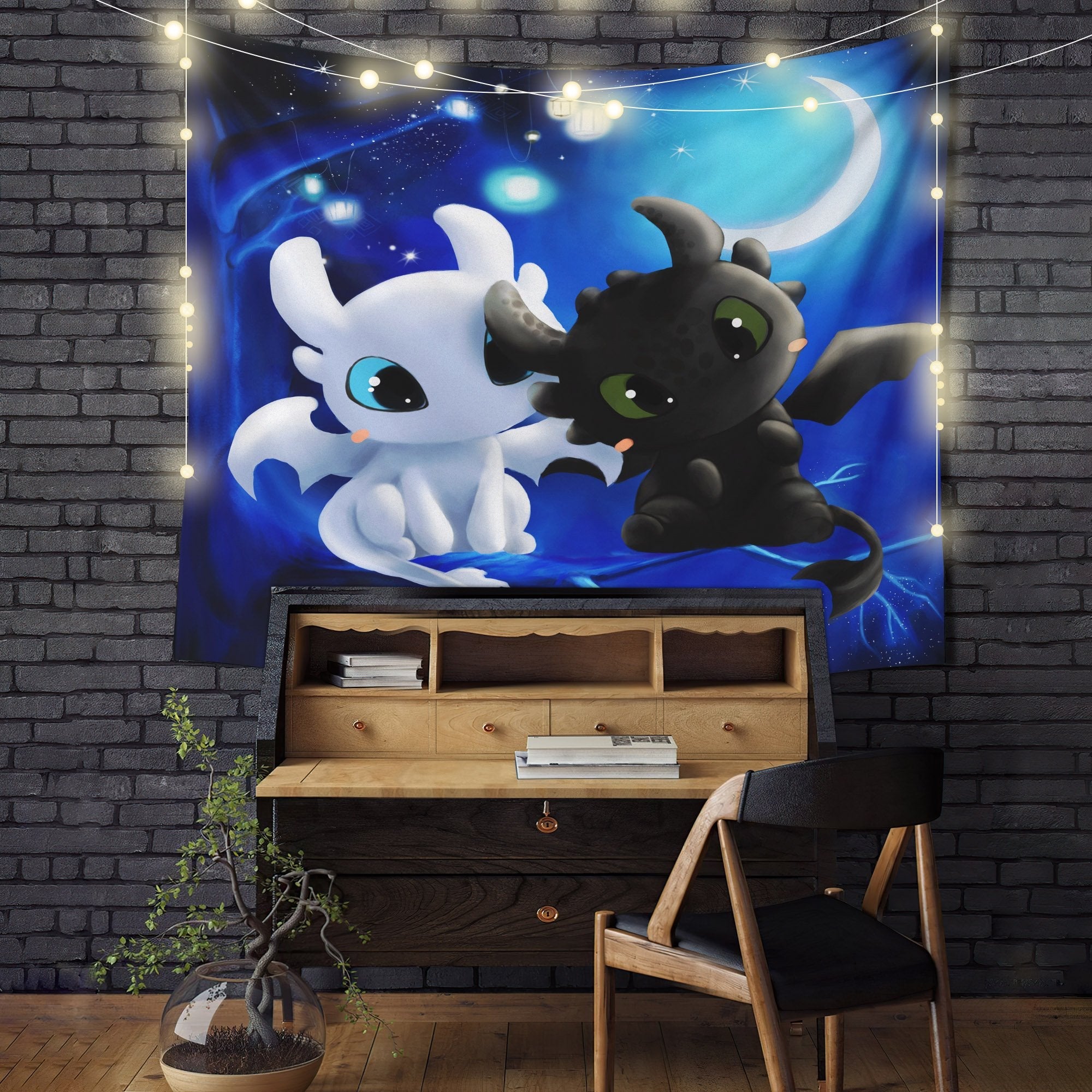 Toothless Light Fury Night Fury Tapestry Room Decor Nearkii