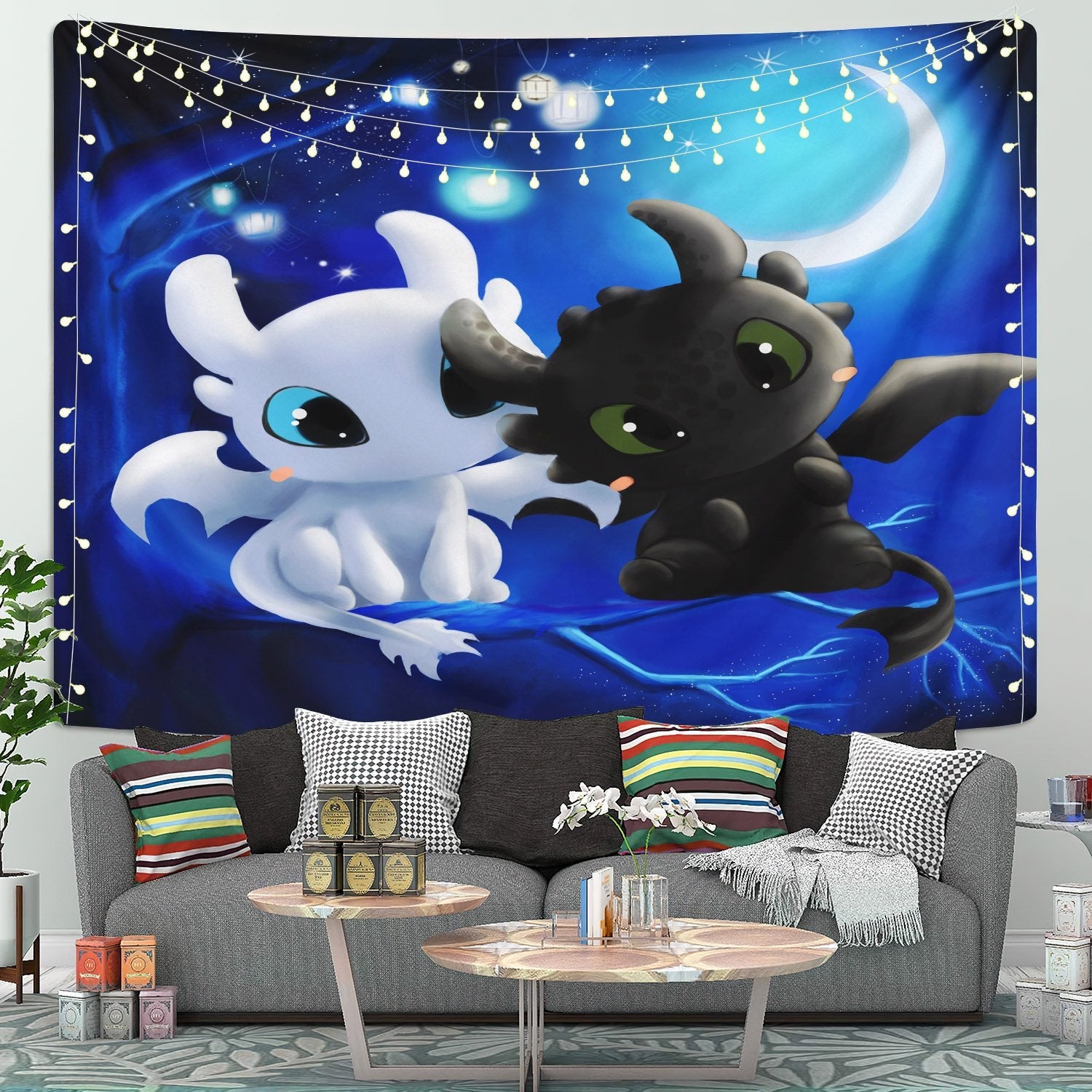 Toothless Light Fury Night Fury Tapestry Room Decor Nearkii