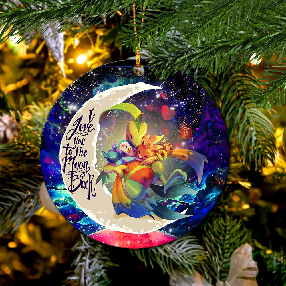 Torchic Grovyle Piplup Pokemon Love You To The Moon Galaxy Mica Circle Ornament Perfect Gift For Holiday Nearkii