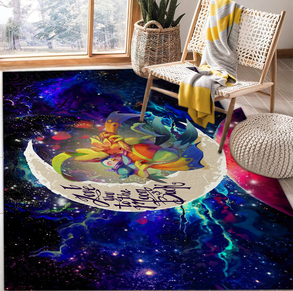 Torchic Grovyle Piplup Pokemon Love You To The Moon Galaxy Rug Carpet Rug Home Room Decor Nearkii