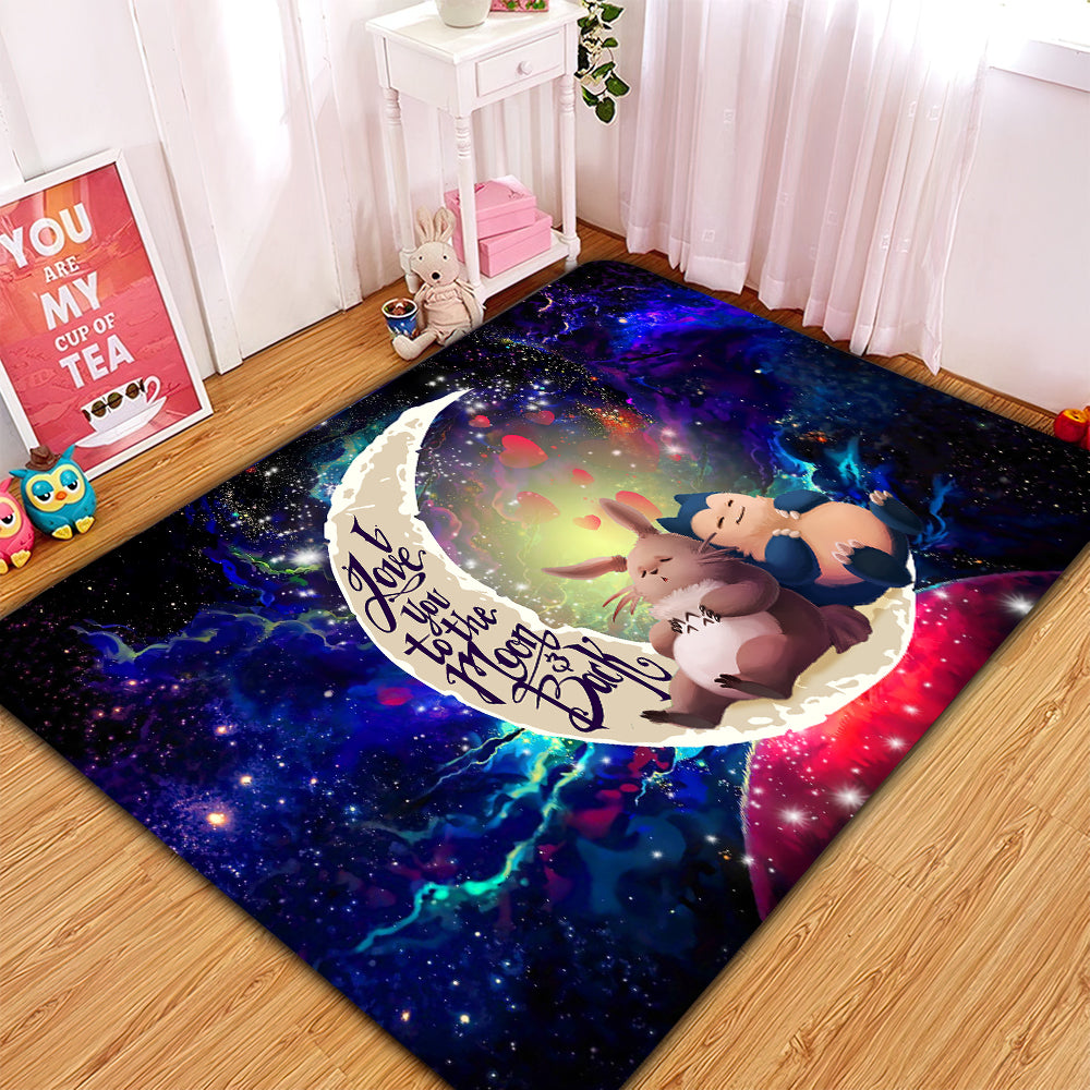 Totoro Ghibli Snorlax Pokemon Love You To The Moon Galaxy Rug Carpet Rug Home Room Decor Nearkii