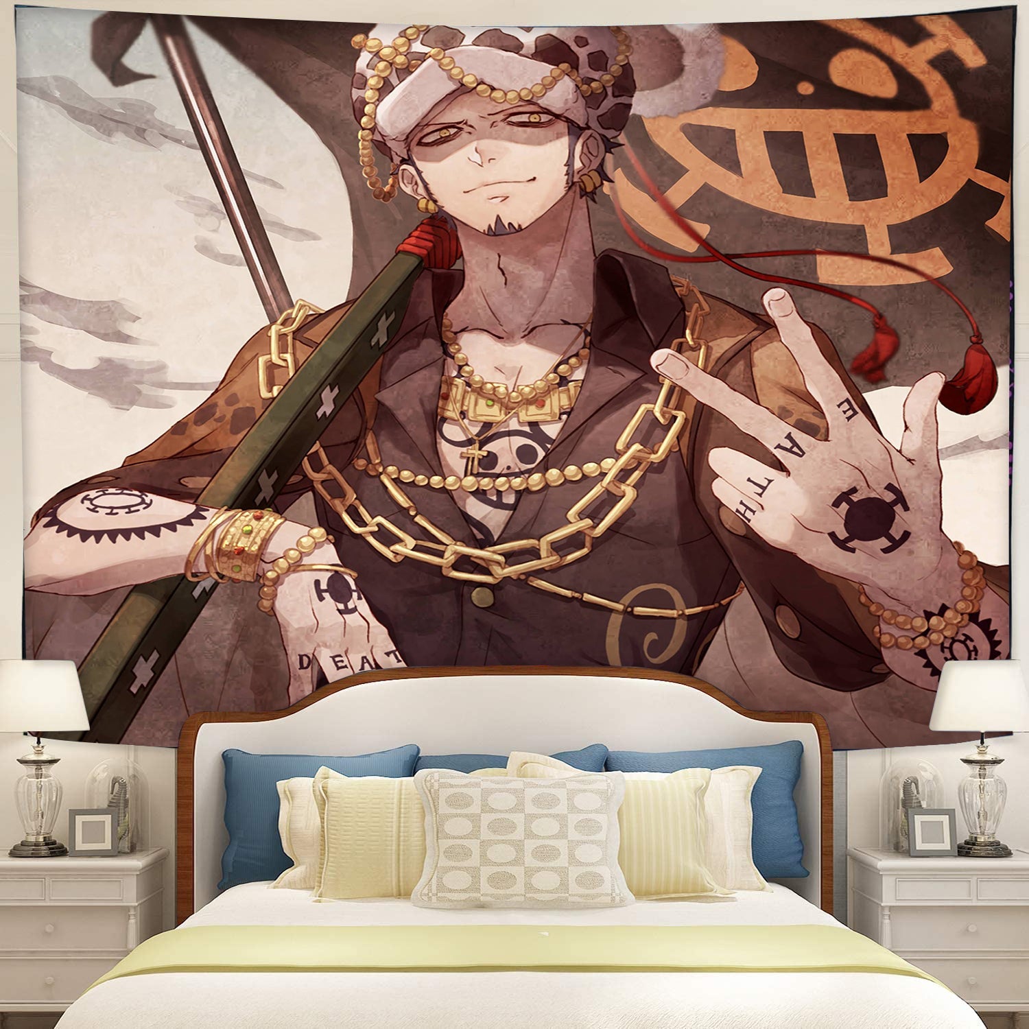 Trafalgar D. Water Law One Piece Tapestry Room Decor Nearkii