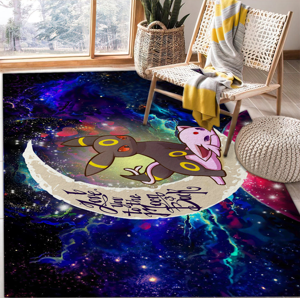 Umbreon Espeon Eevee Evolution Pokemon Love You To The Moon Galaxy Rug Carpet Rug Home Room Decor Nearkii