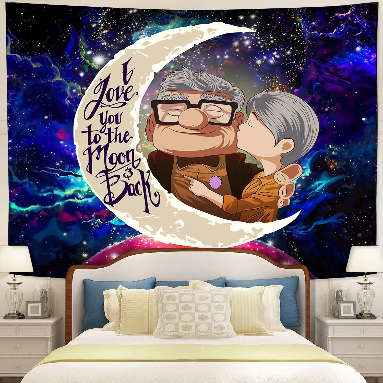 Up Movie Couple Love Moon And Back Tapestry Room Decor Nearkii