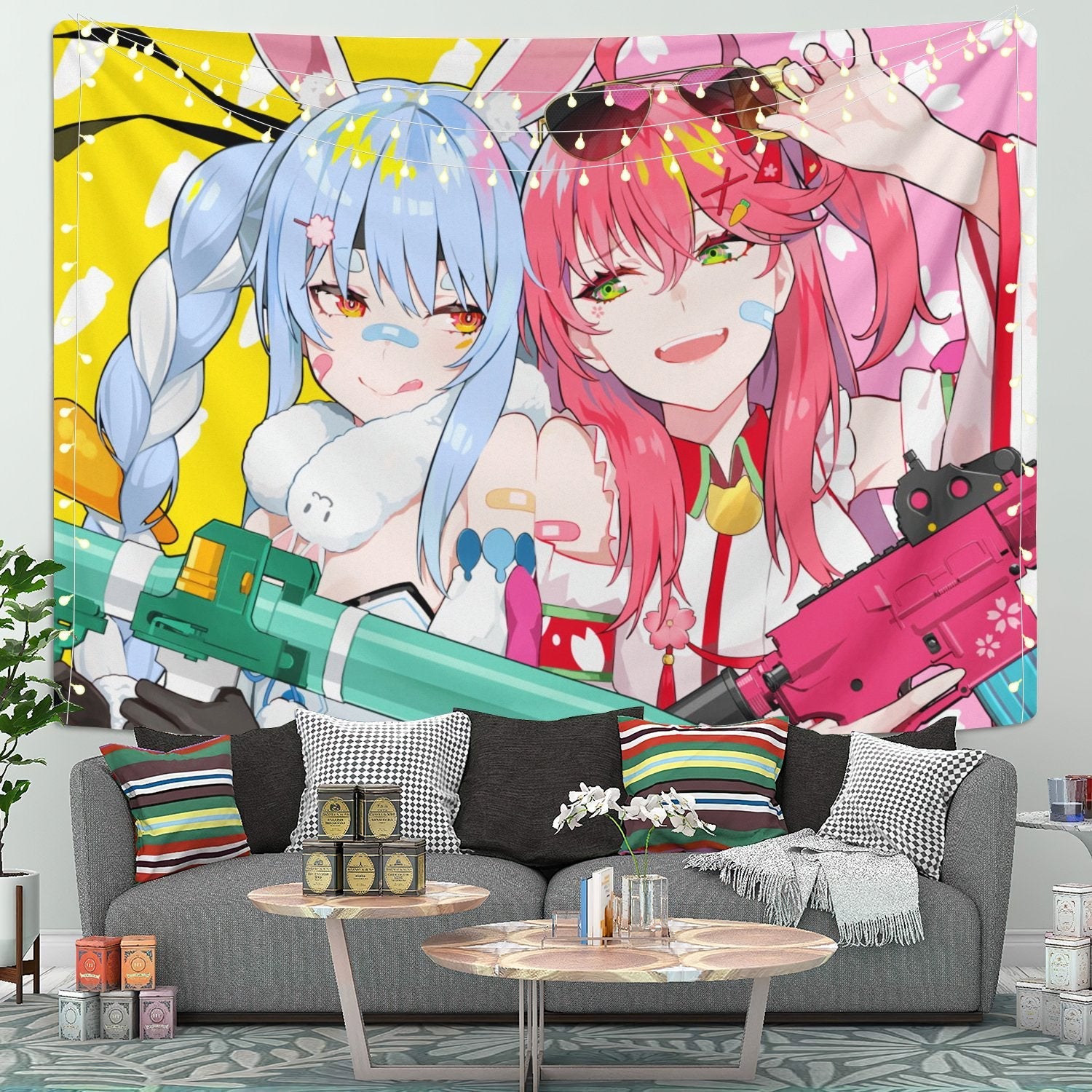 Usada Pekora Sakura Miko Hololive Tapestry Room Decor Nearkii