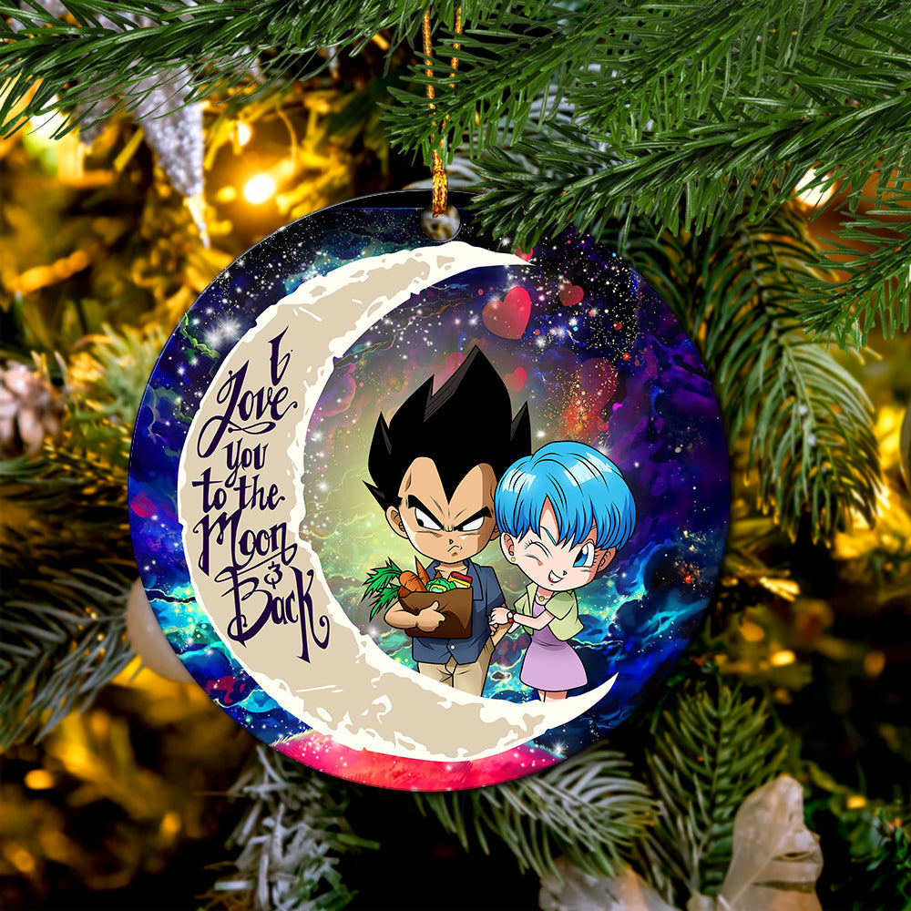 Vegeta And Bulma Dragon Ball Love You To The Moon Galaxy Mica Circle Ornament Perfect Gift For Holiday Nearkii