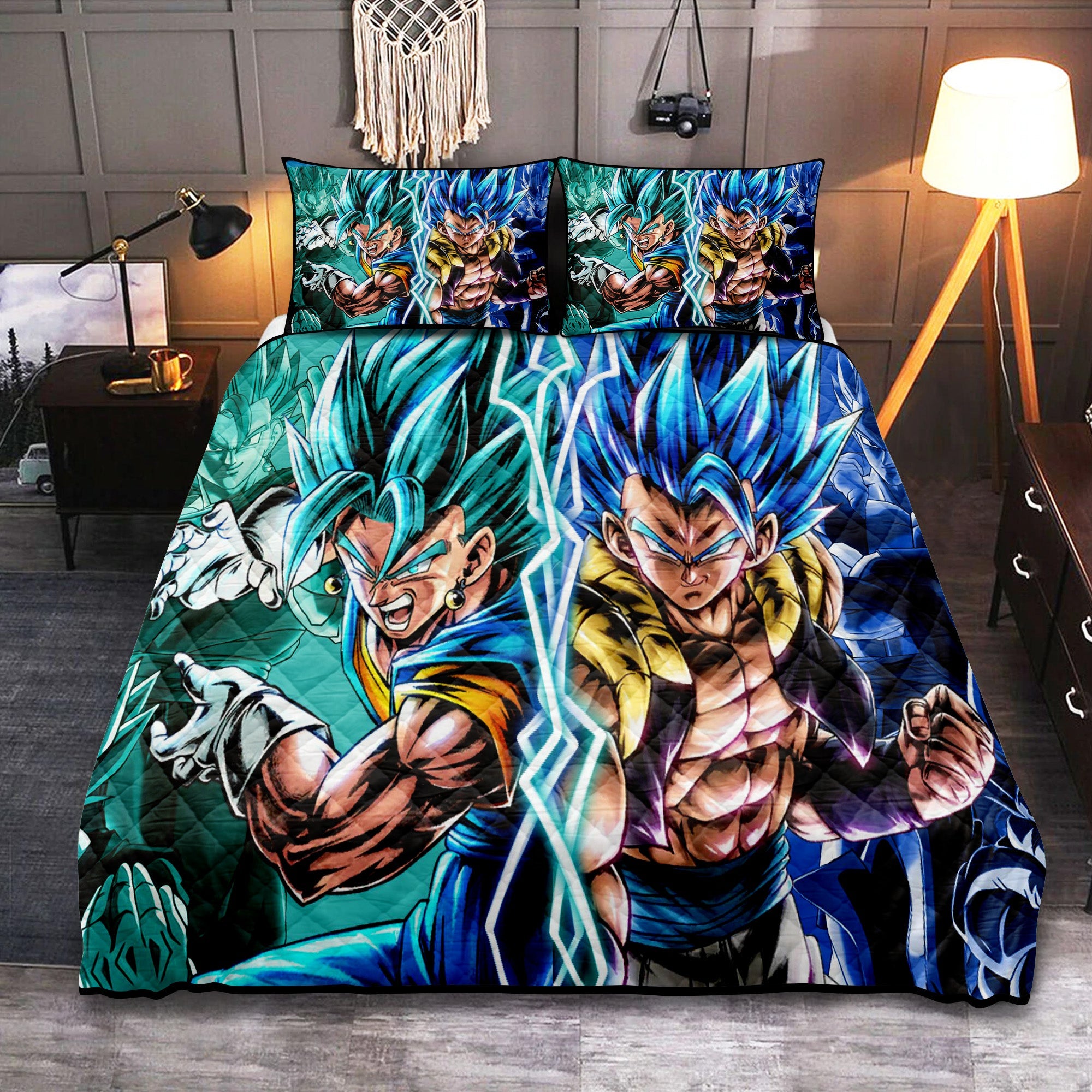 Vegito Gogeta Dragon Ball Anime Quilt Bed Sets Nearkii