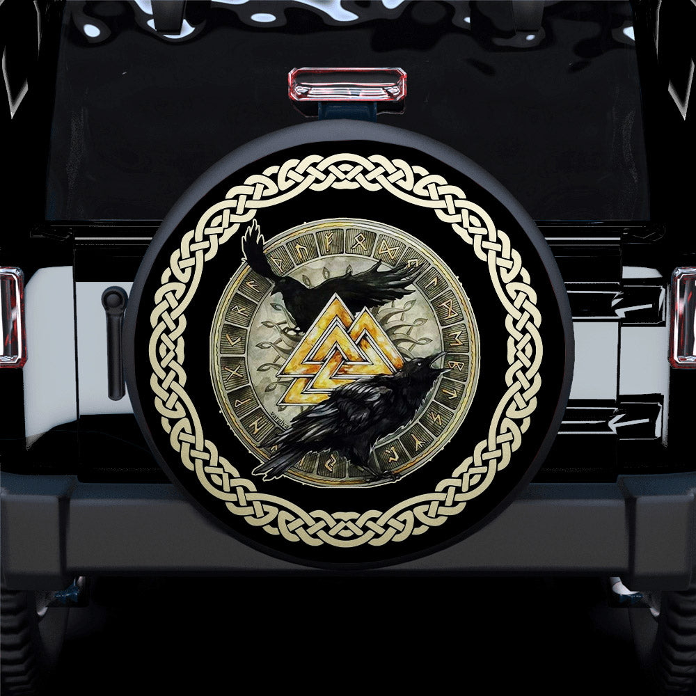 Viking Hugin And Munin Art Car Spare Tire Cover Gift For Campers Nearkii