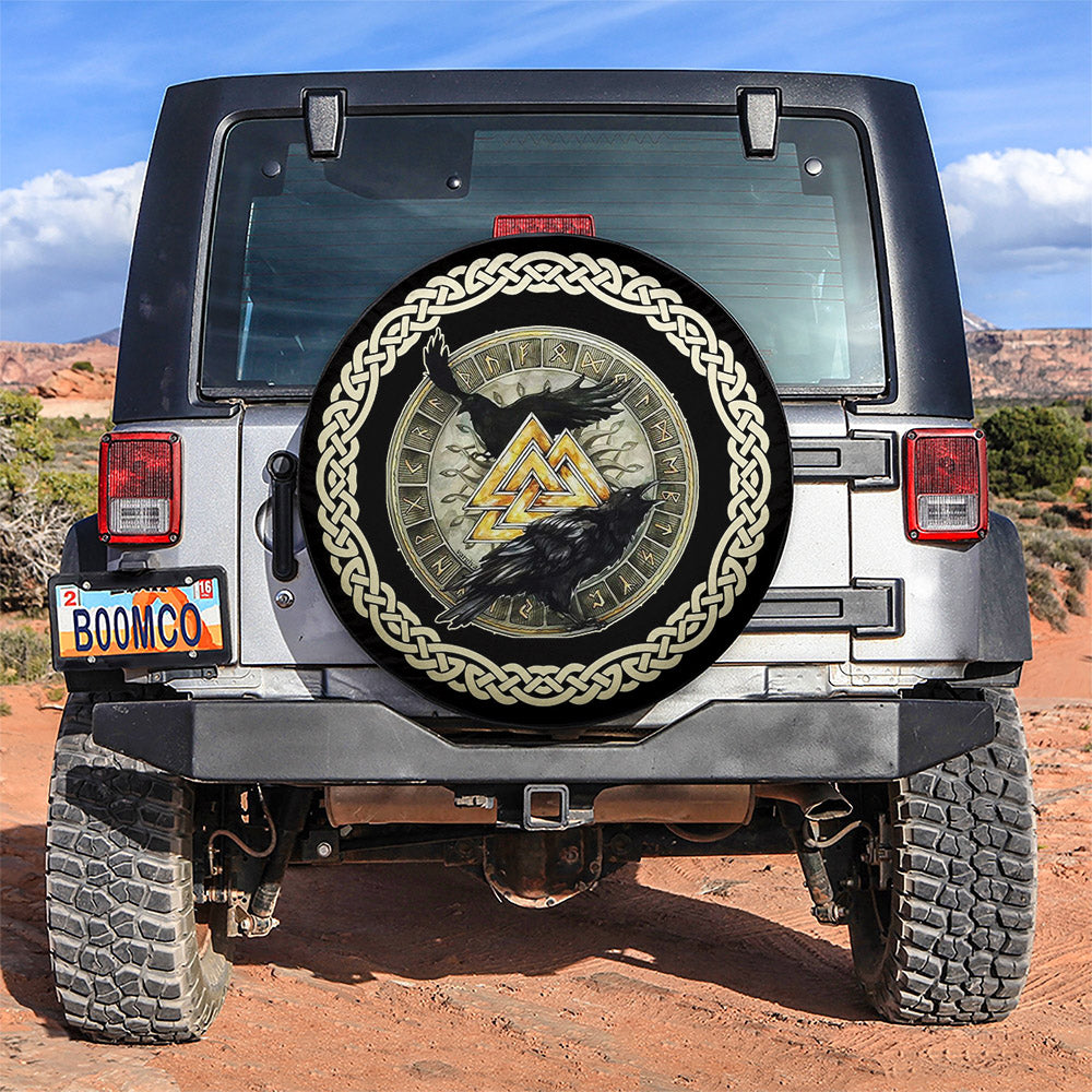 Viking Hugin And Munin Art Car Spare Tire Cover Gift For Campers Nearkii