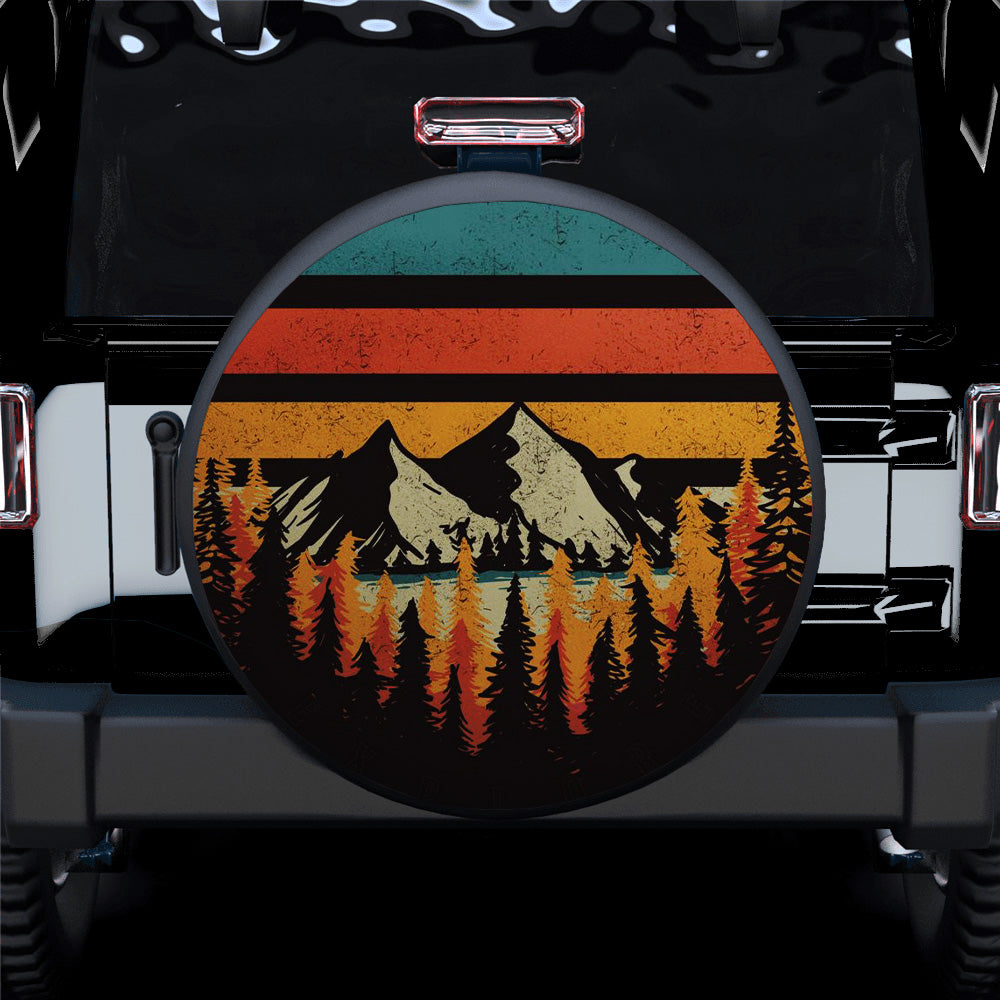 Vintage Mountain Jeep Car Spare Tire Cover Gift For Campers Nearkii