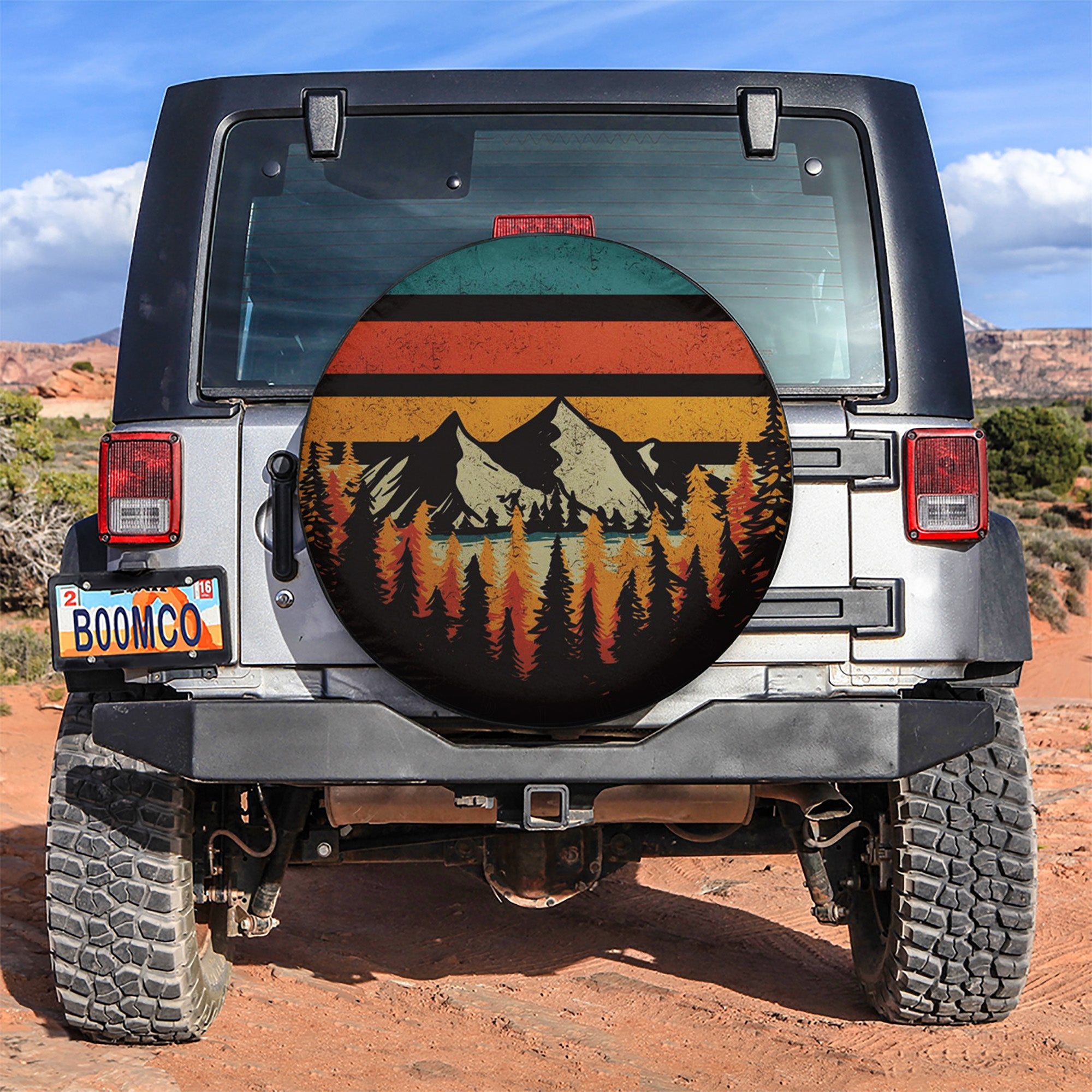 Vintage Mountain Jeep Car Spare Tire Cover Gift For Campers Nearkii