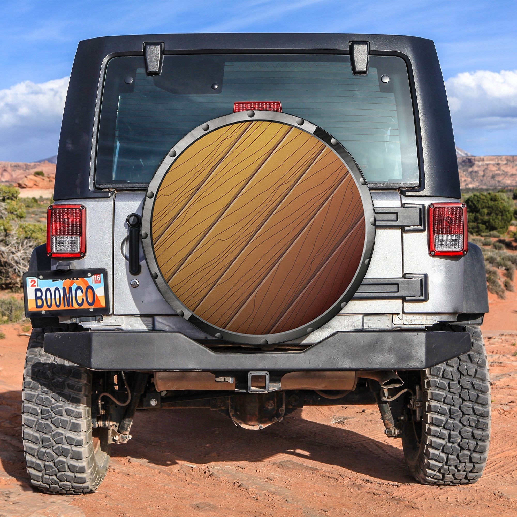 Wooden Shield Spare Tire Covers Gift For Campers Nearkii