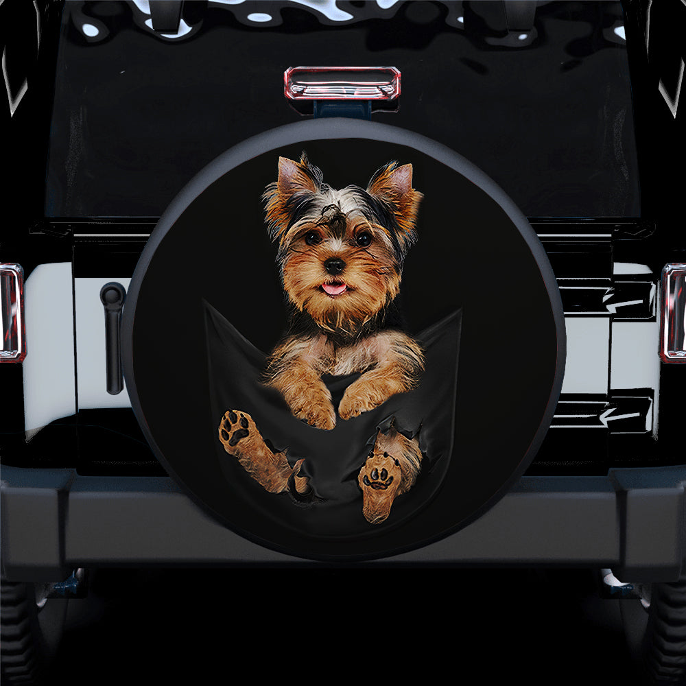 Yorkshire Puppy Dog Hanging Cute Jeep Car Spare Tire Covers Gift For Campers Nearkii