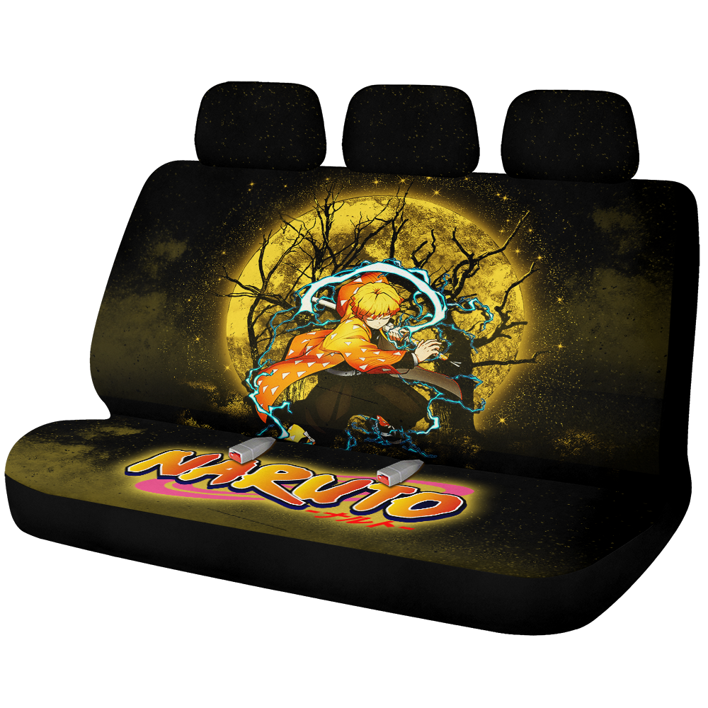 Zenitsu Demon Slayer Anime Moonlight Galaxy Premium Custom Car Back Seat Covers Decor Protectors Nearkii