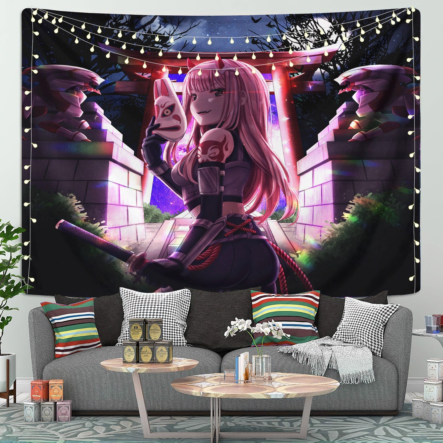 Zero Two And Strelizia Tapestry Room Decor Nearkii