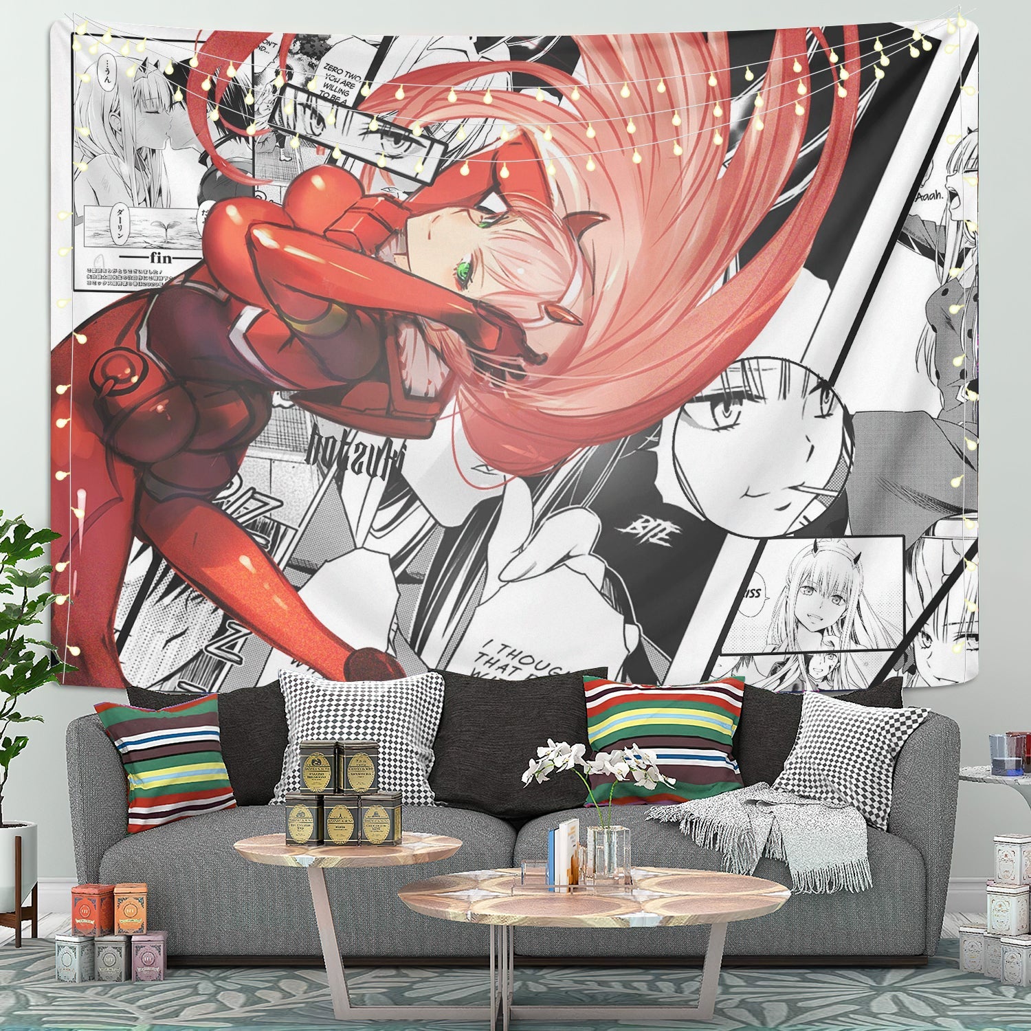 Zero Two Kiryuu Comic Tapestry Room Decor Nearkii