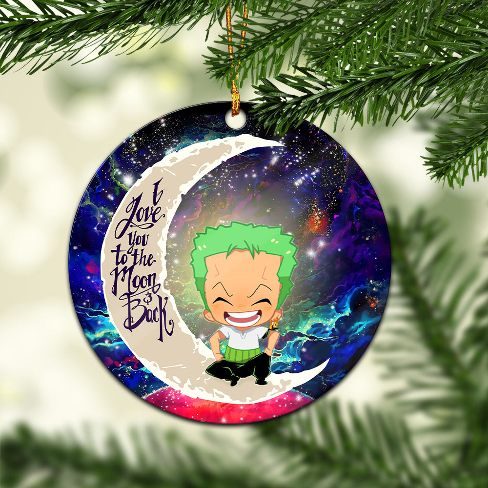 Zoro One Piece Love You To The Moon Galaxy Mica Circle Ornament Perfect Gift For Holiday Nearkii