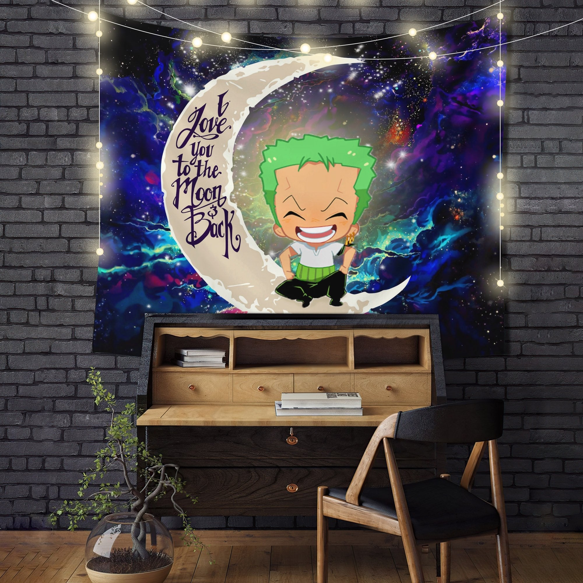 Zoro One Piece Moon And Back Galaxy Tapestry Room Decor Nearkii