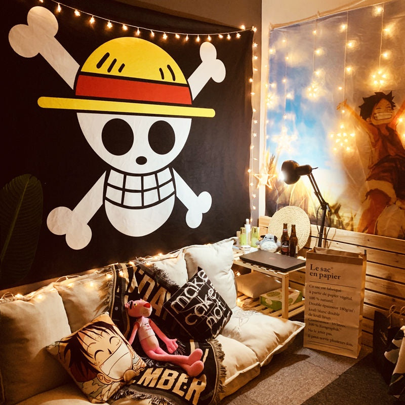 One Piece Skull Anime Tapestry Room Decor Nearkii