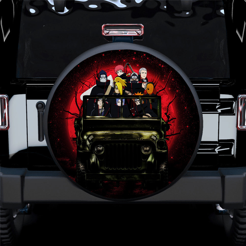 Akatsuki Team Ride Jeep Funny Naruto Anime Moonlight Halloween Car Spare Tire Covers Gift For Campers Nearkii