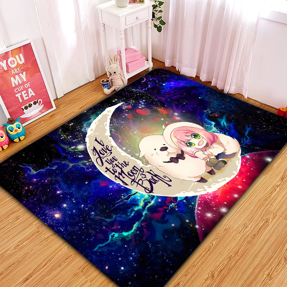 Anya Spy x Family Dog Love You To The Moon Galaxy Rug Carpet Rug Home Room Decor Nearkii