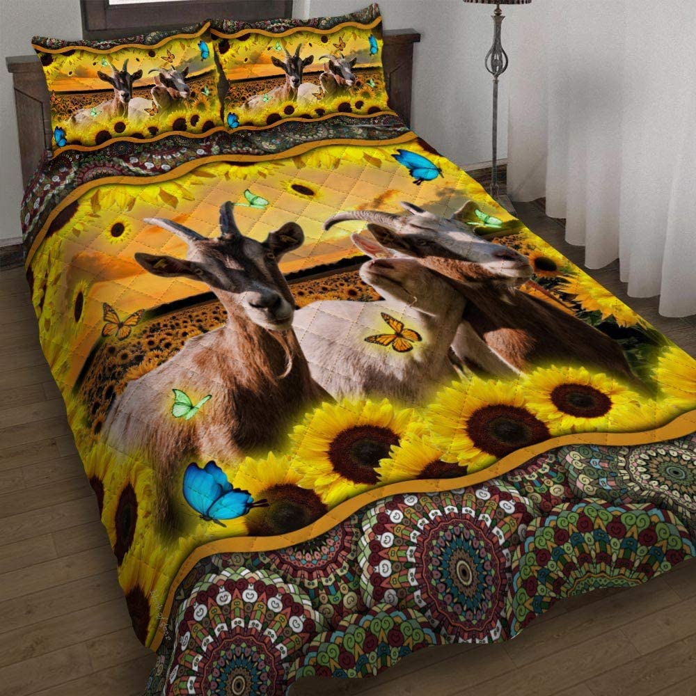 Three Goats Sunflower Farm Quilt Bed Sets Nearkii