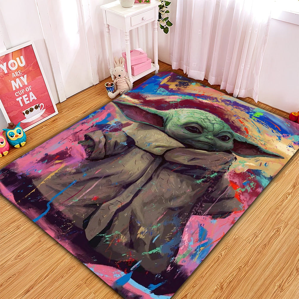 Baby Yoda Art Rug Carpet Rug Home Room Decor Nearkii