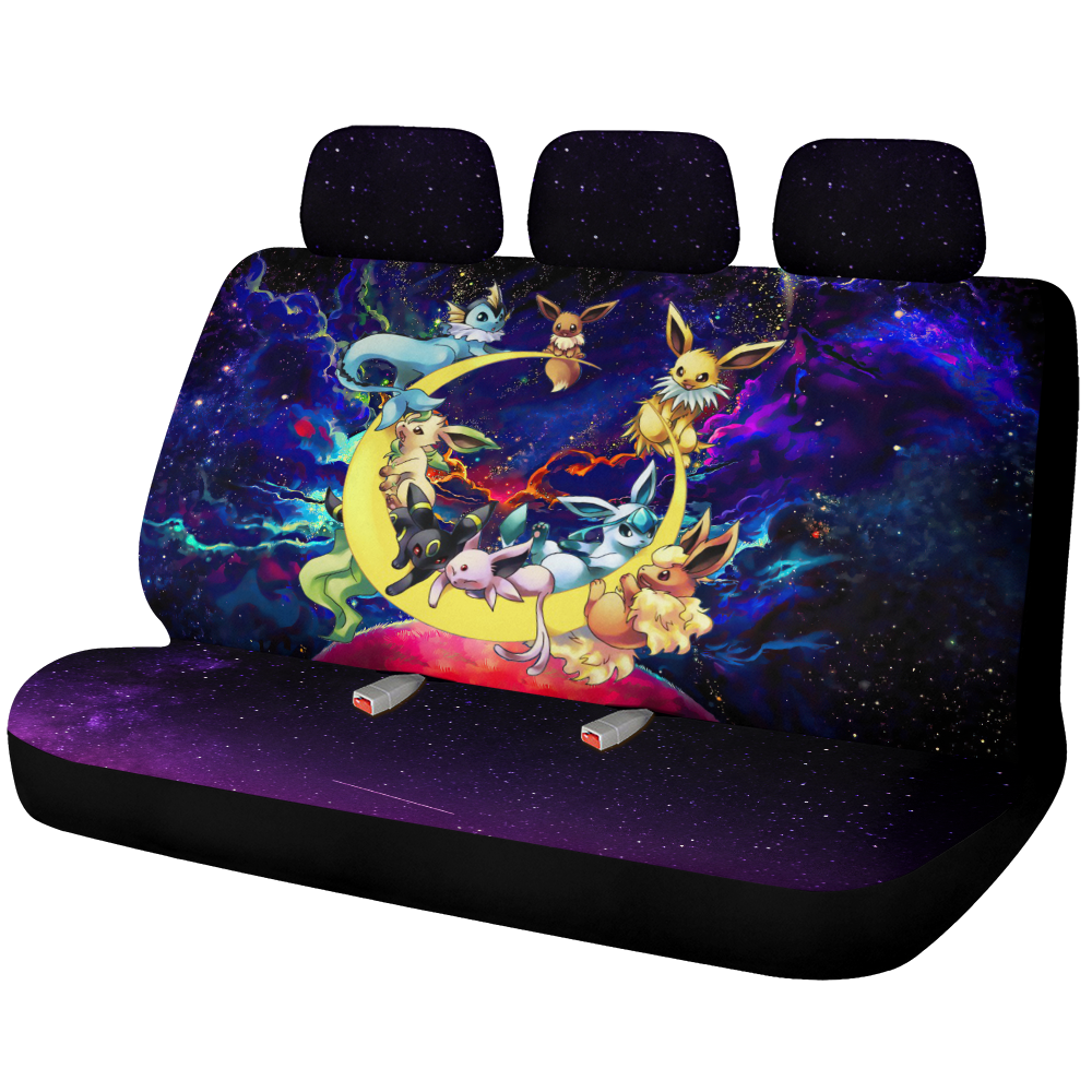 Eevee Evolution Pokemon Family Moon Galaxy Premium Custom Car Back Seat Covers Decor Protectors Nearkii