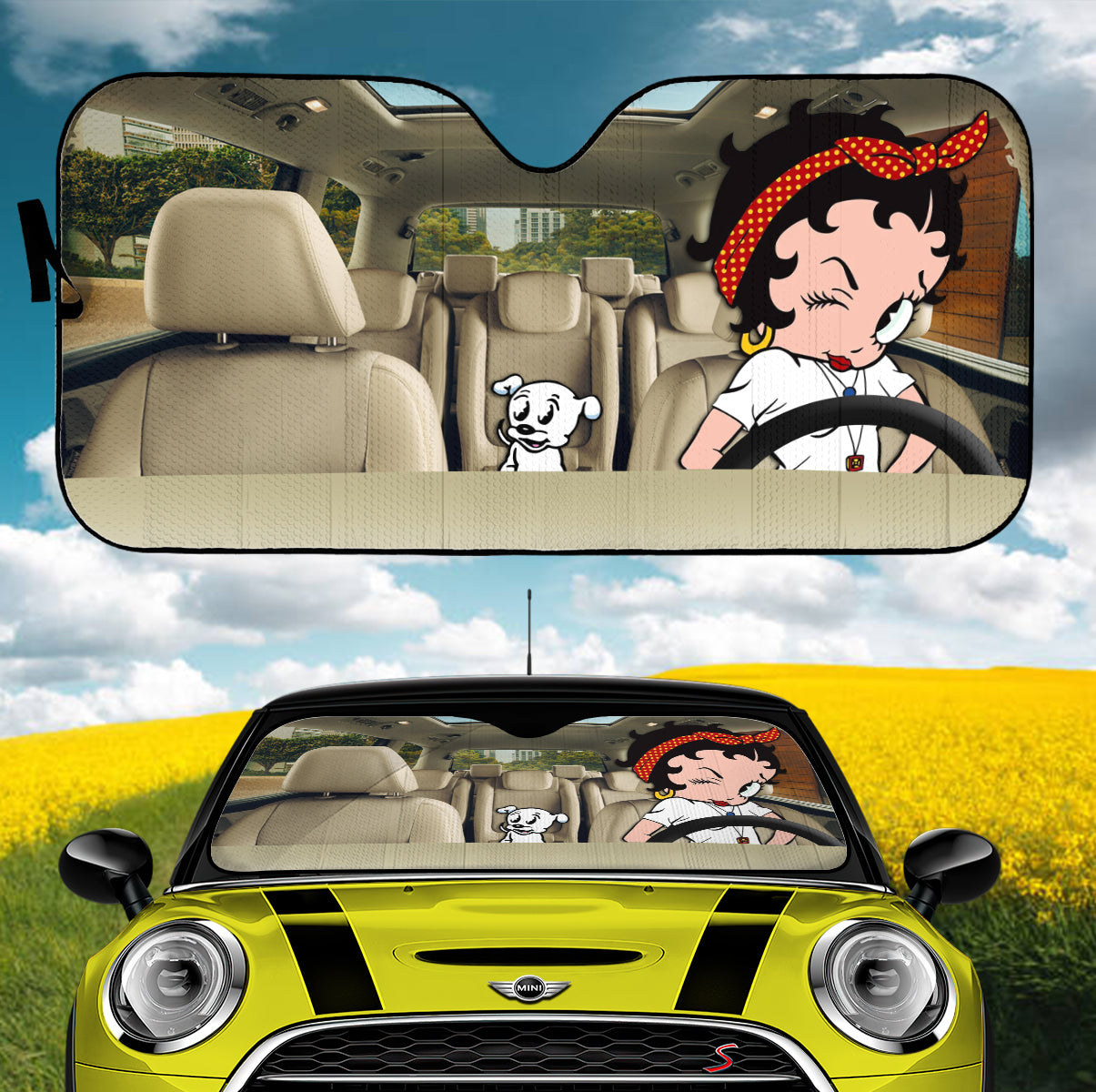 Betty Poop Car Auto Sunshades Nearkii