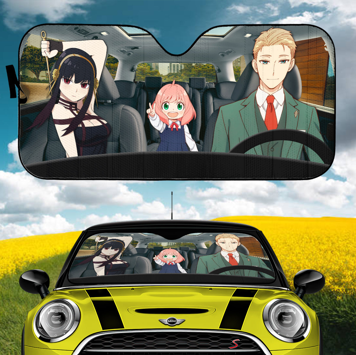 Spy X Family Loid Yor And Anya Driving Car Auto Sunshades Nearkii