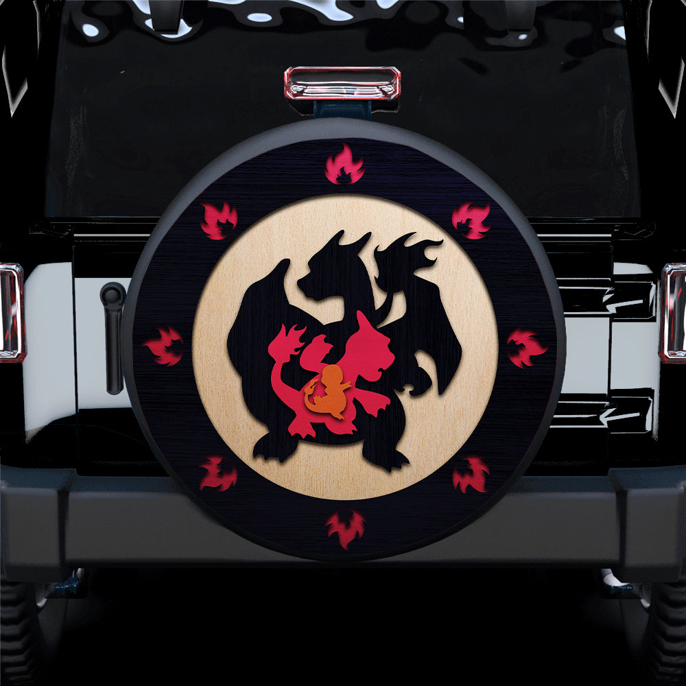 Charizard Charmender Evolution Pokemon Fire Car Spare Tire Covers Gift For Campers Nearkii