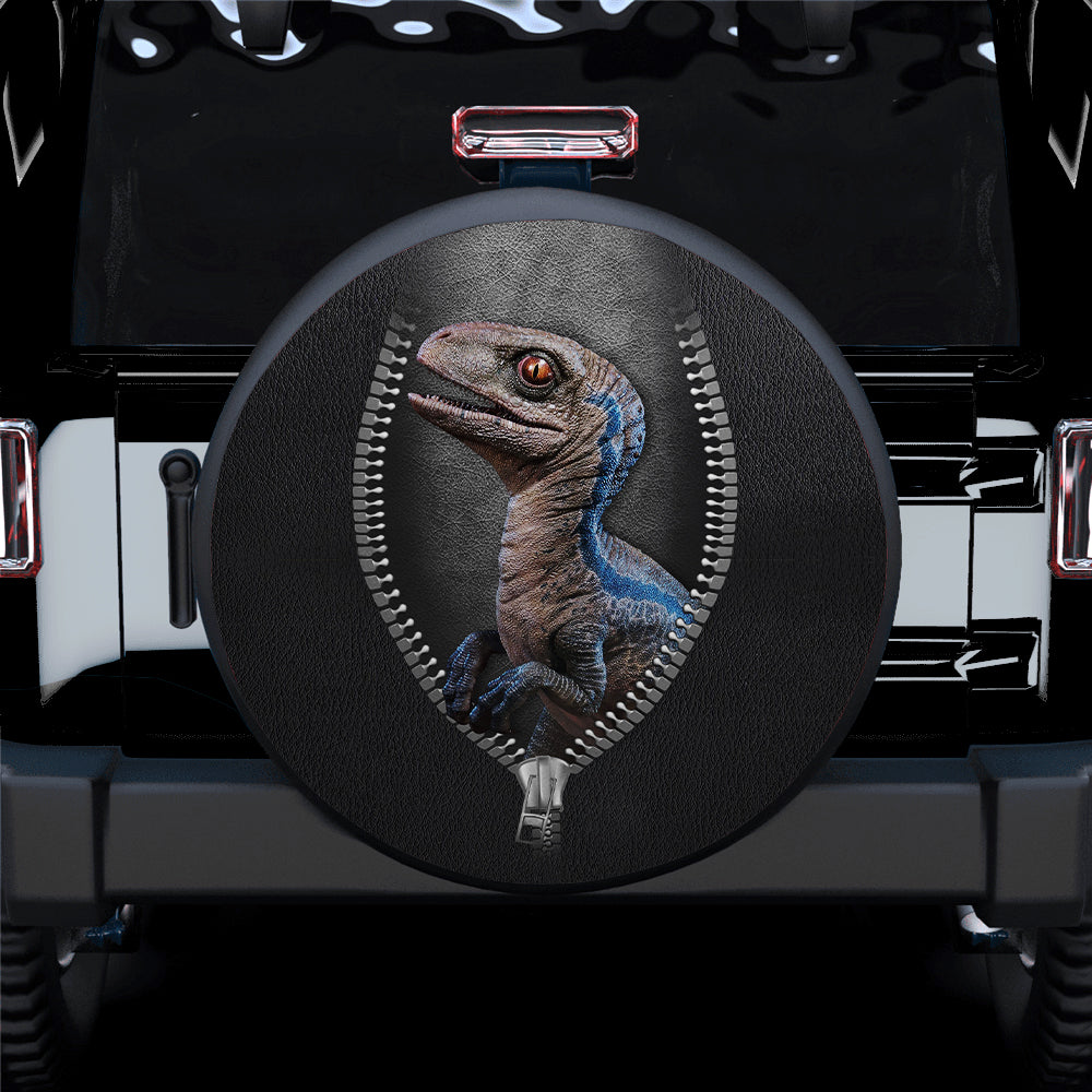 Cute Blue Velociraptor Jurassic World Dinousaur Car Spare Tire Covers Gift For Campers Nearkii