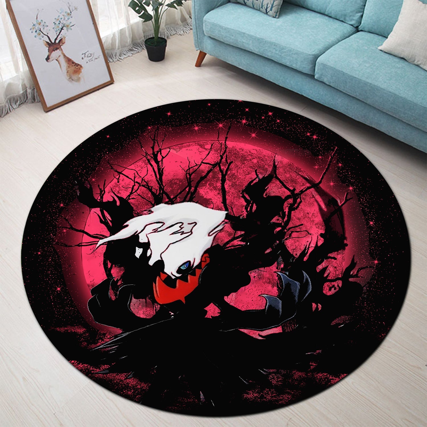 Darkrai Moonlight Round Carpet Rug Bedroom Livingroom Home Decor Nearkii