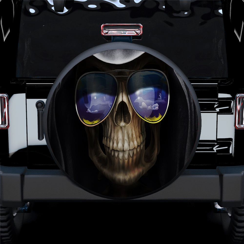 Death Funny Skull Sunglasses Car Spare Tire Covers Gift For Campers Nearkii