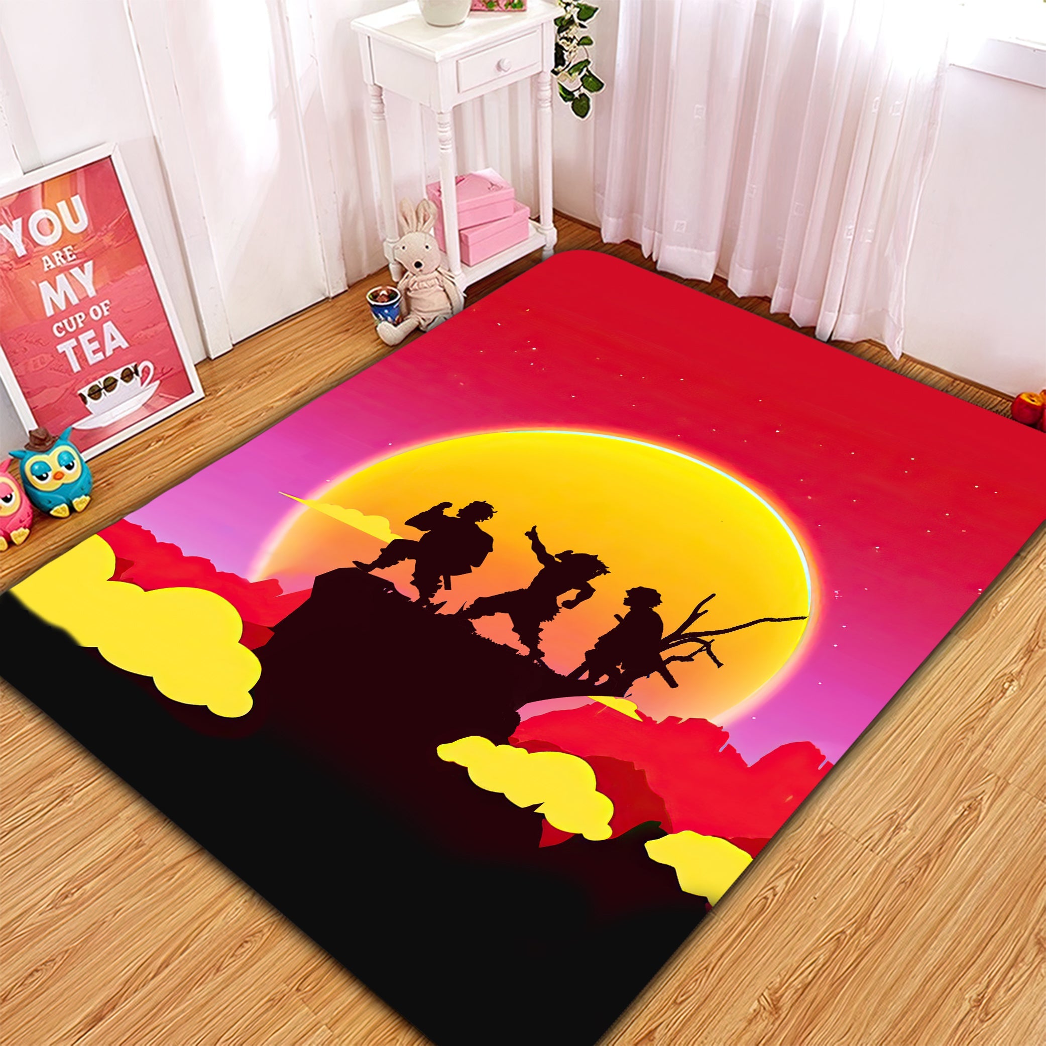 Demon Slayer Kimetsu No Yaiba Sunset Rug Carpet Rug Home Room Decor Nearkii