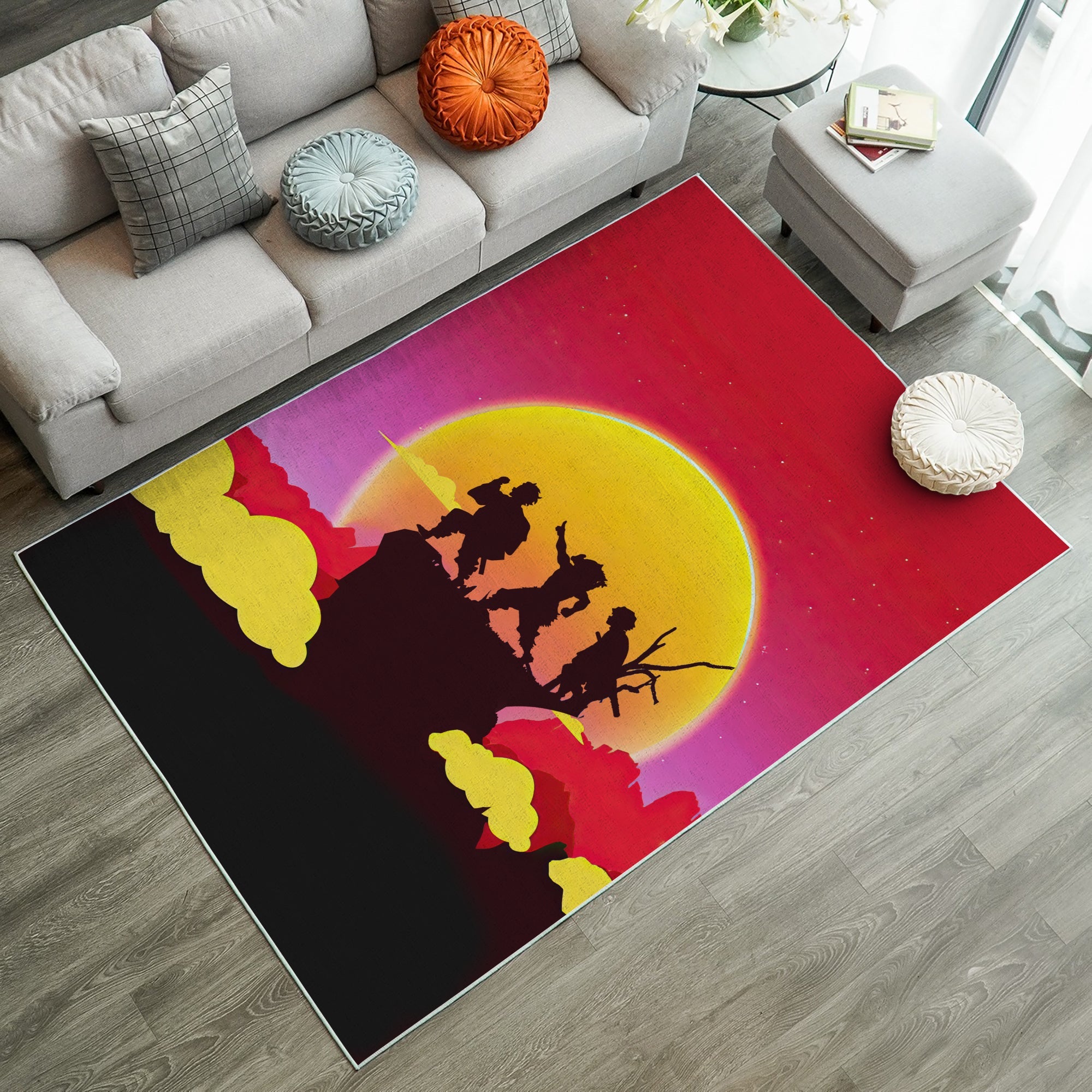 Demon Slayer Kimetsu No Yaiba Sunset Rug Carpet Rug Home Room Decor Nearkii