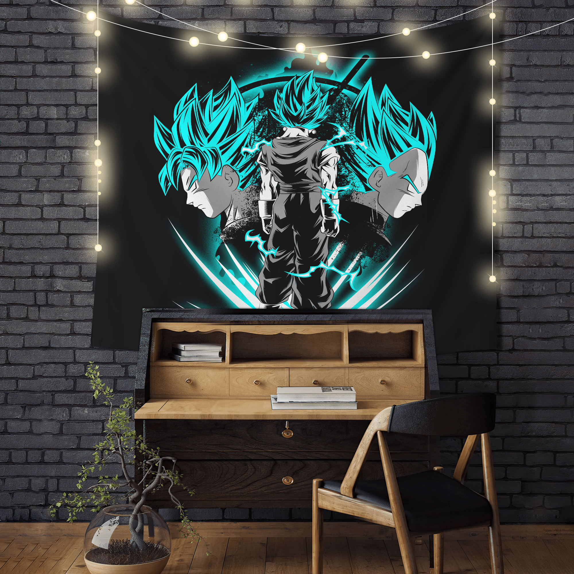 Dragon Ball Goku Vegeta Blue Tapestry Room Decor Nearkii