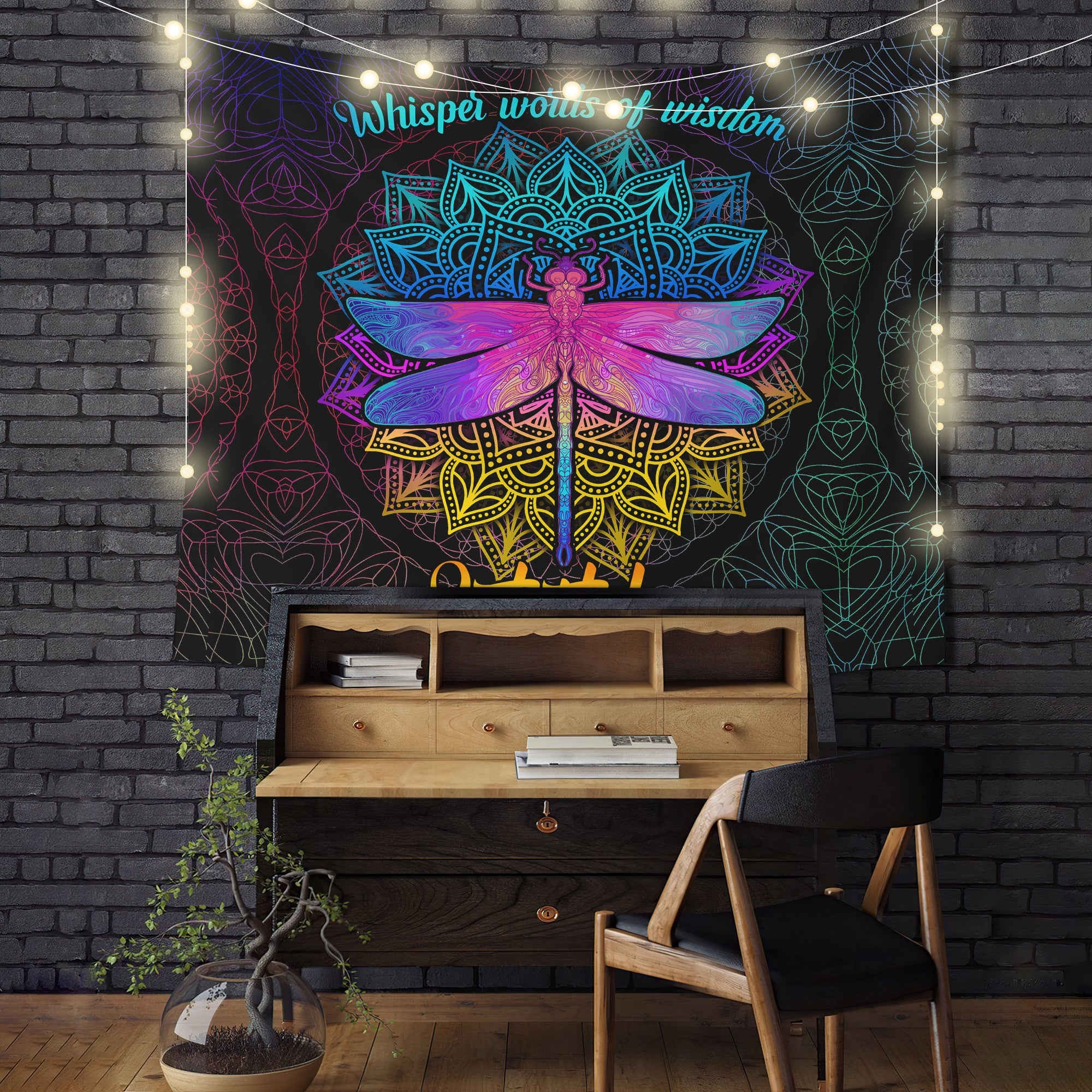 Dragonfly Mandala Let It Be Tapestry Room Decor Nearkii