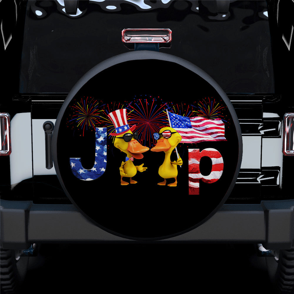 Duck Jeep American Flag Car Spare Tire Covers Gift For Campers Nearkii