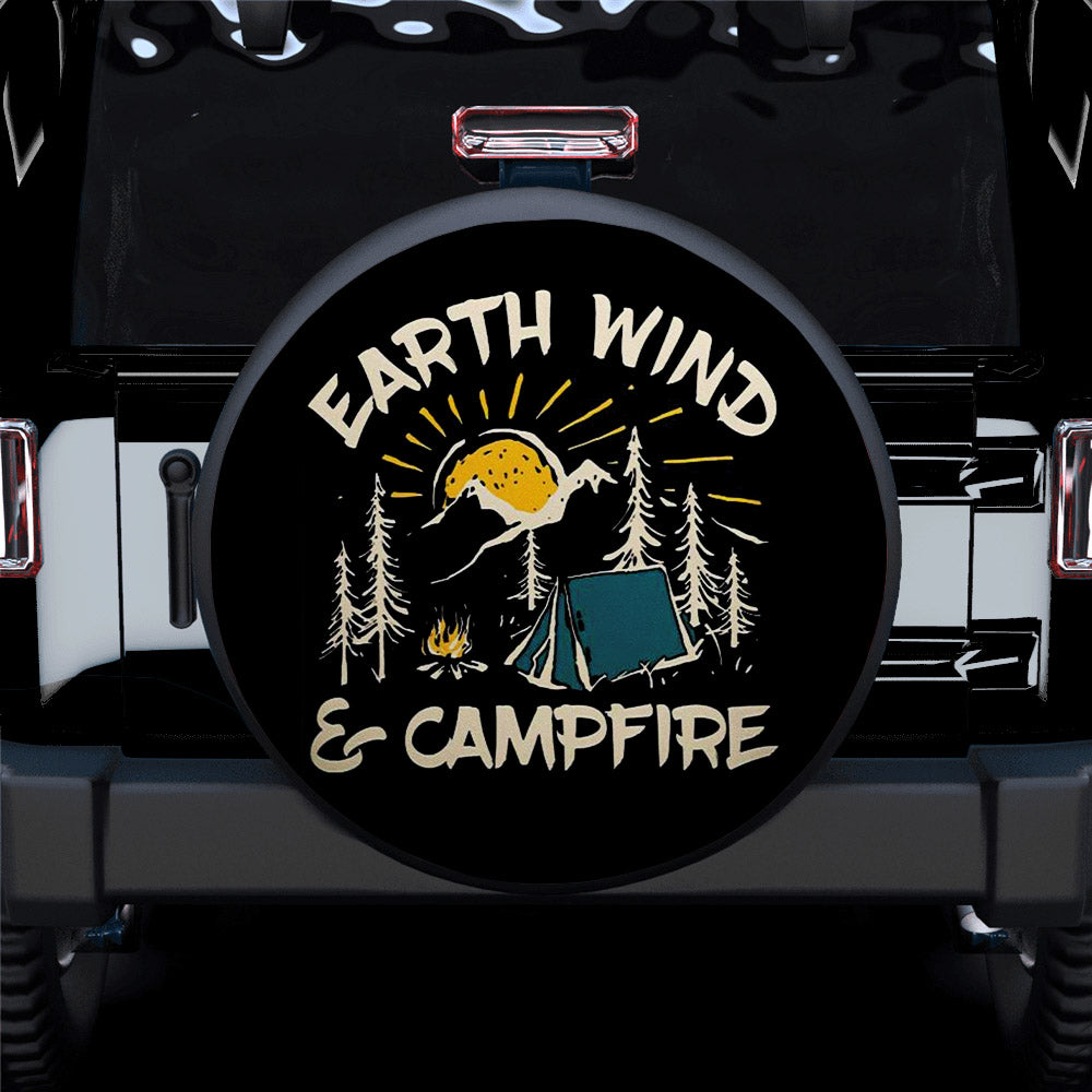 Earth Wind And Campfire Car Spare Tire Covers Gift For Campers Nearkii