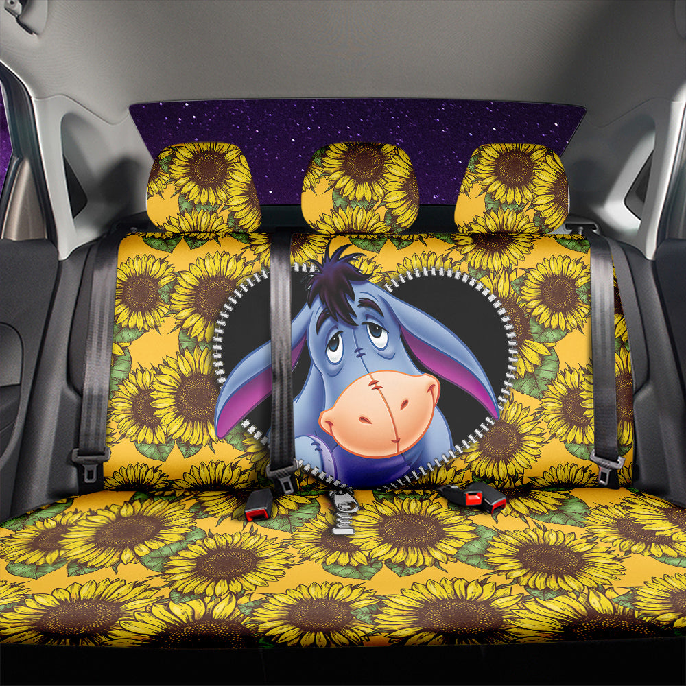 Eeyore Zipper Sunflower Car Back Seat Covers Decor Protectors Nearkii