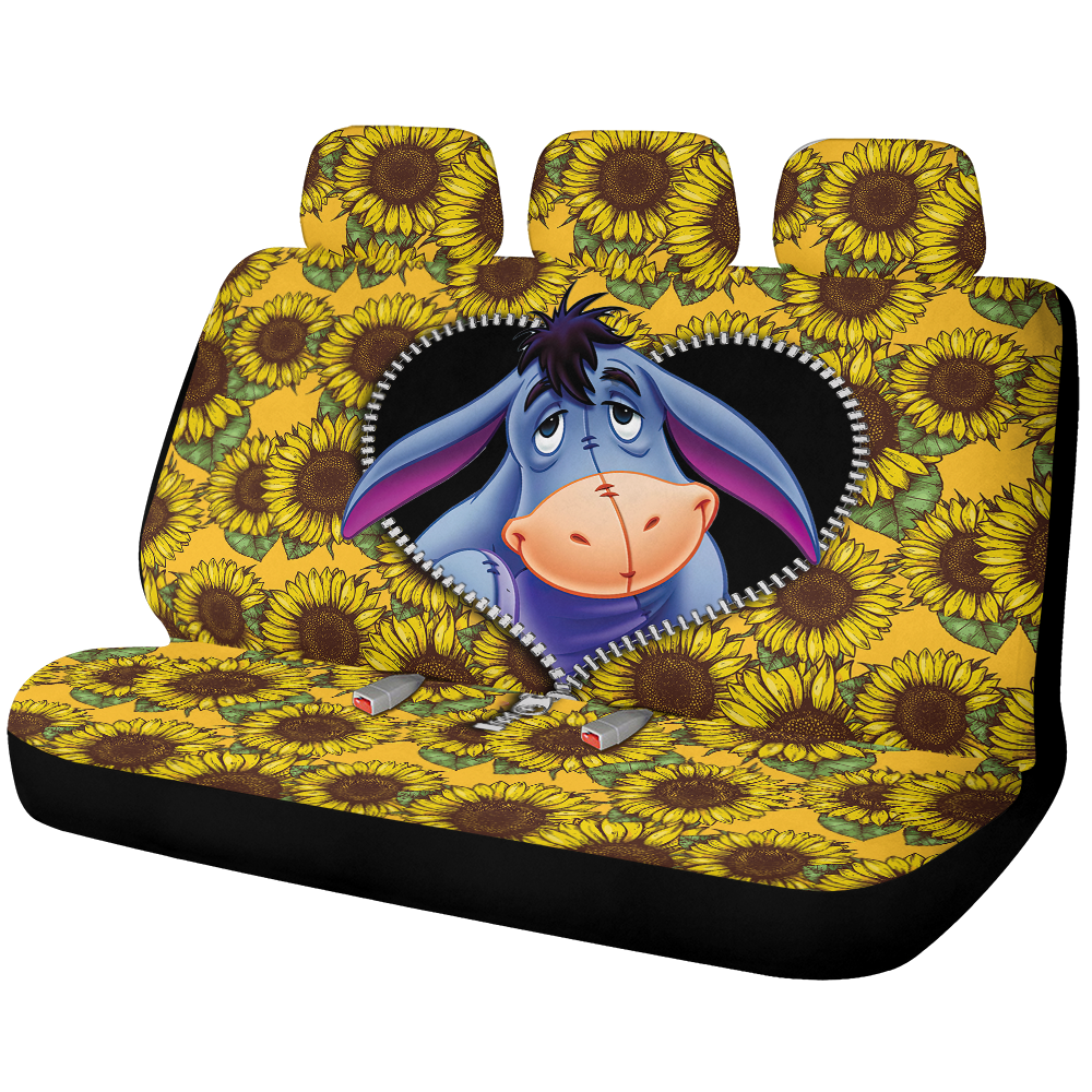 Eeyore Zipper Sunflower Car Back Seat Covers Decor Protectors Nearkii