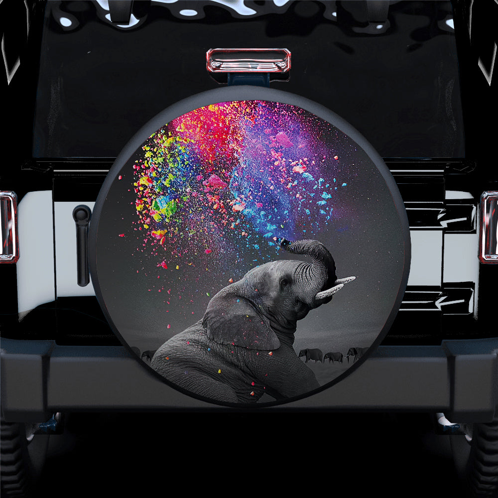 Elephant Water Color Jeep Car Spare Tire Covers Gift For Campers Nearkii